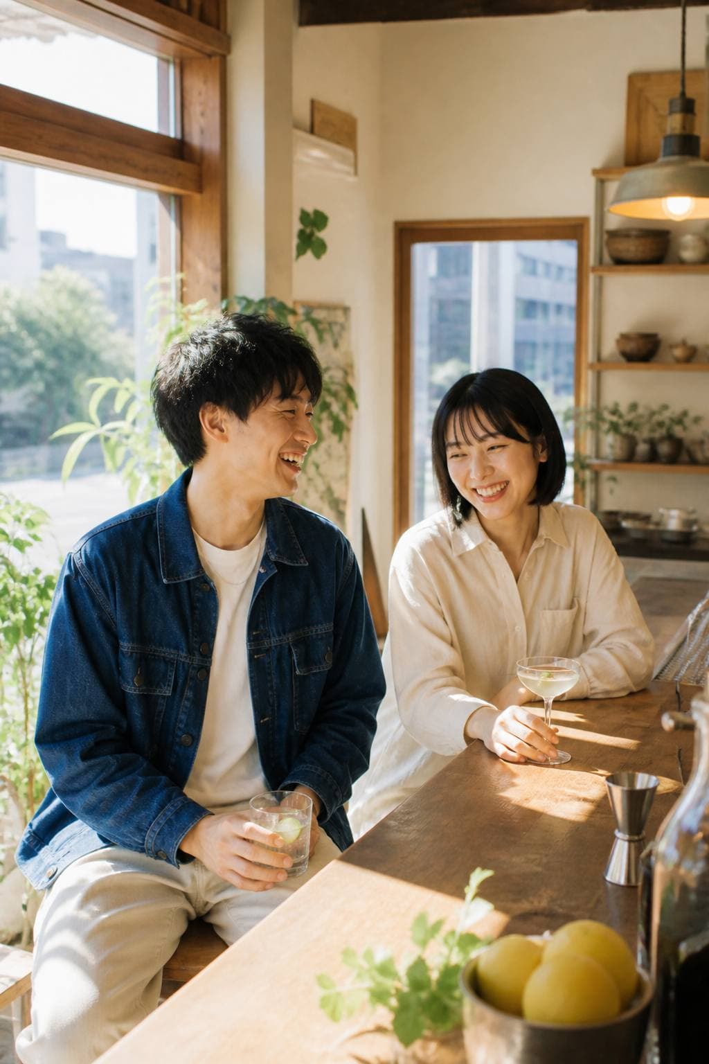 日中の光が入るバーとして開いたリアルショールーム